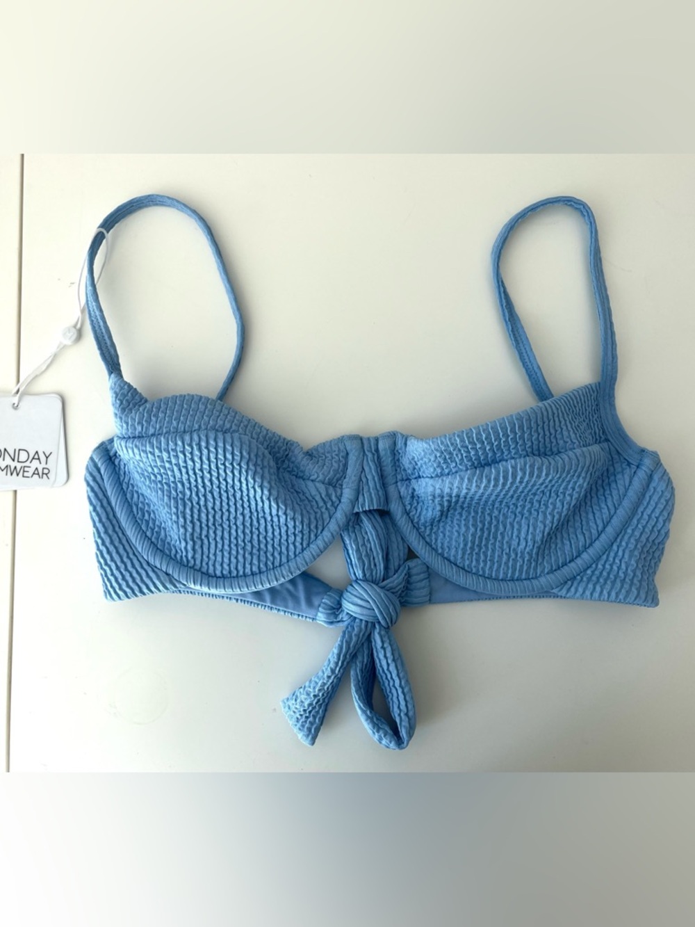 Monday Swimwear Blue Ribbed Bikini set - Picture 2 of 12